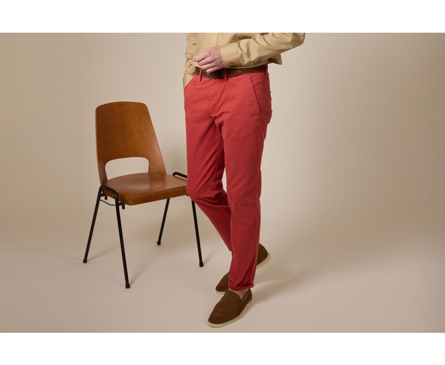 Pantalon chino homme Rouge Brique - KYRK