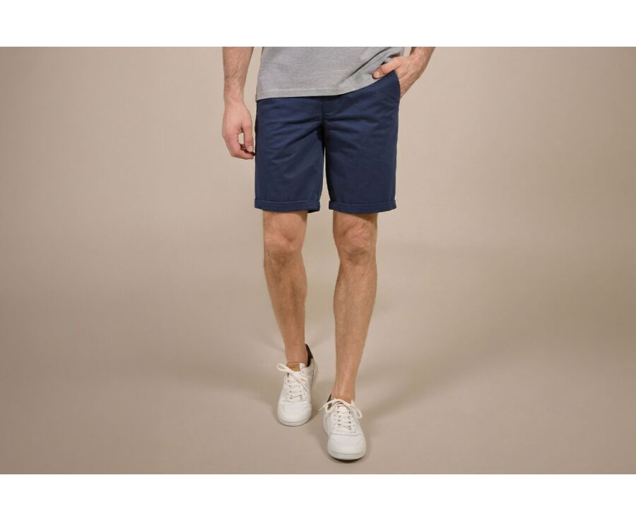Bermuda chino homme Navy Denim - BARRY