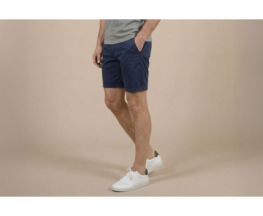 Bermuda chino homme Navy Denim - BARRY