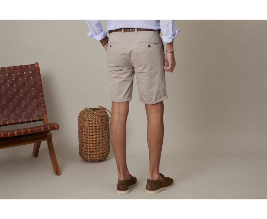 Bermuda chino homme Greige Foncé - BARRY