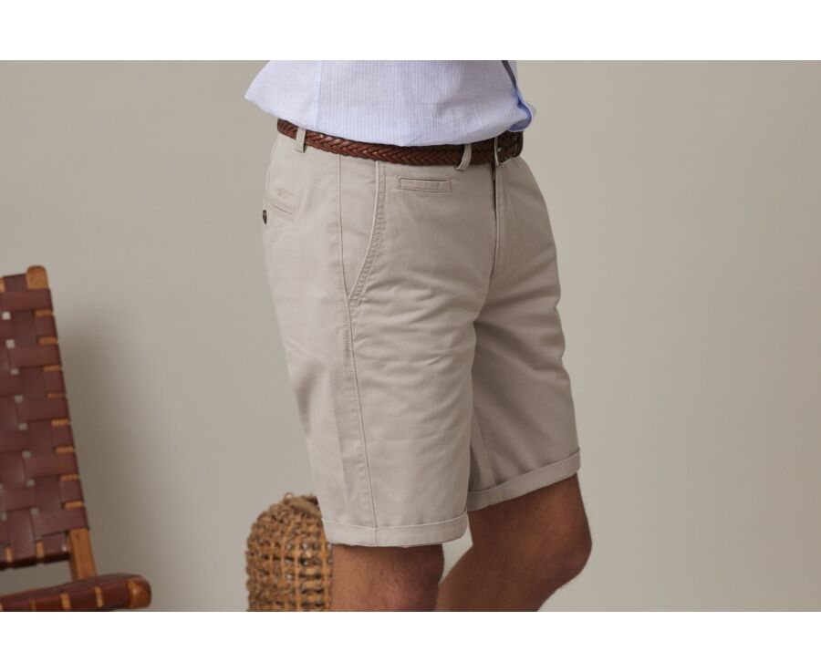 Bermuda chino homme Greige Foncé - BARRY