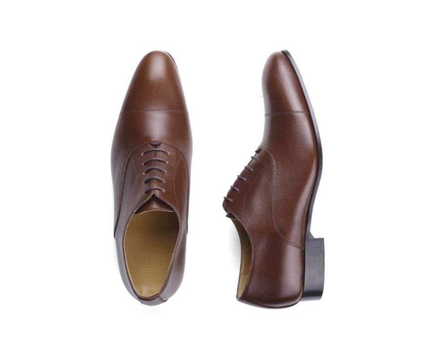 Richelieu homme Châtaigne Grainé semelle cuir - BRISBURY