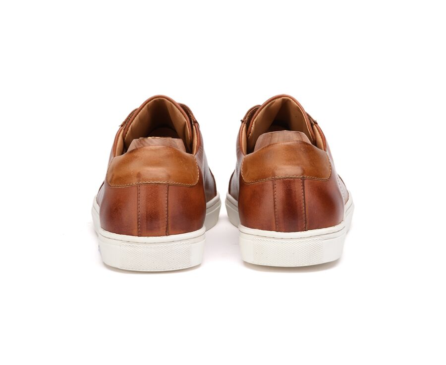 Sneakers cuir homme Châtaigne Patiné - INGLEWOOD