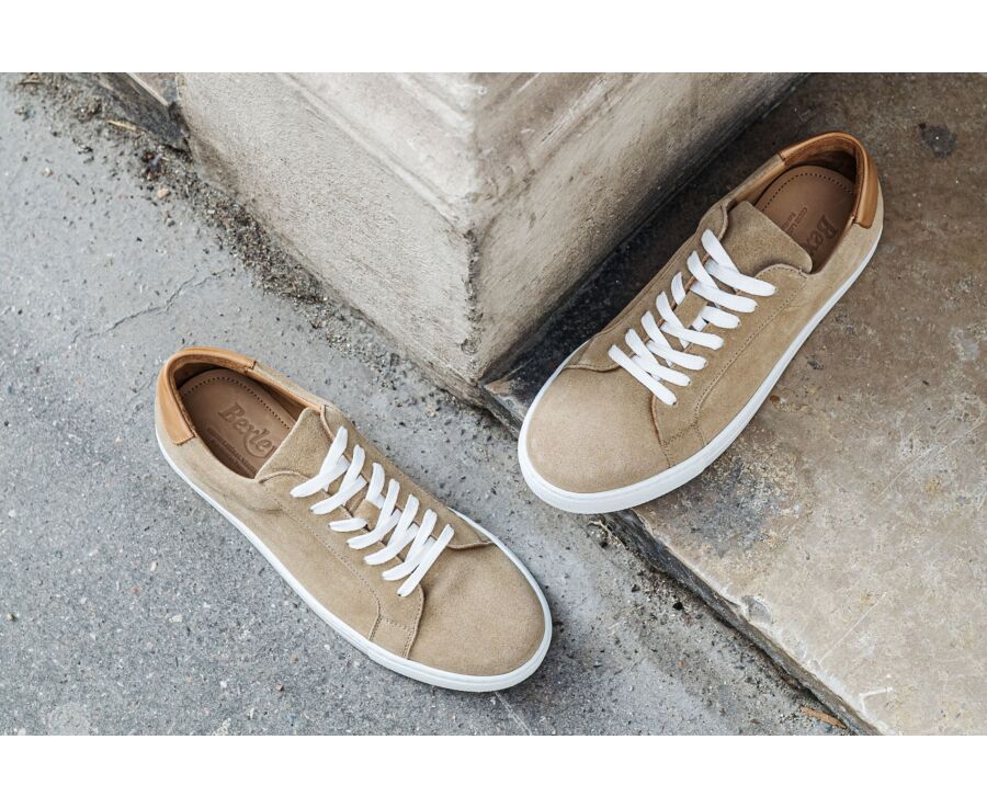 Sneakers pour homme Velours Beige Foncé - INGLEWOOD