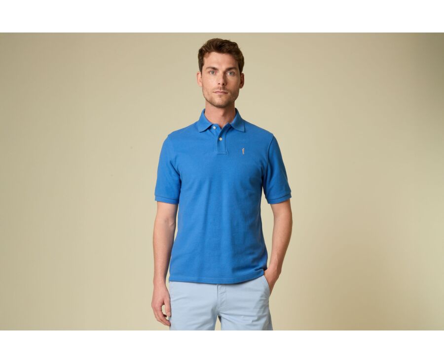 Polo homme Bleu Denim - Finition Lavée - GARETH