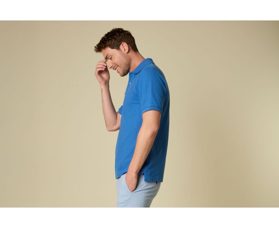 Polo homme Bleu Denim - Finition Lavée - GARETH