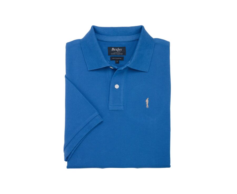Polo homme Bleu Denim - Finition Lavée - GARETH