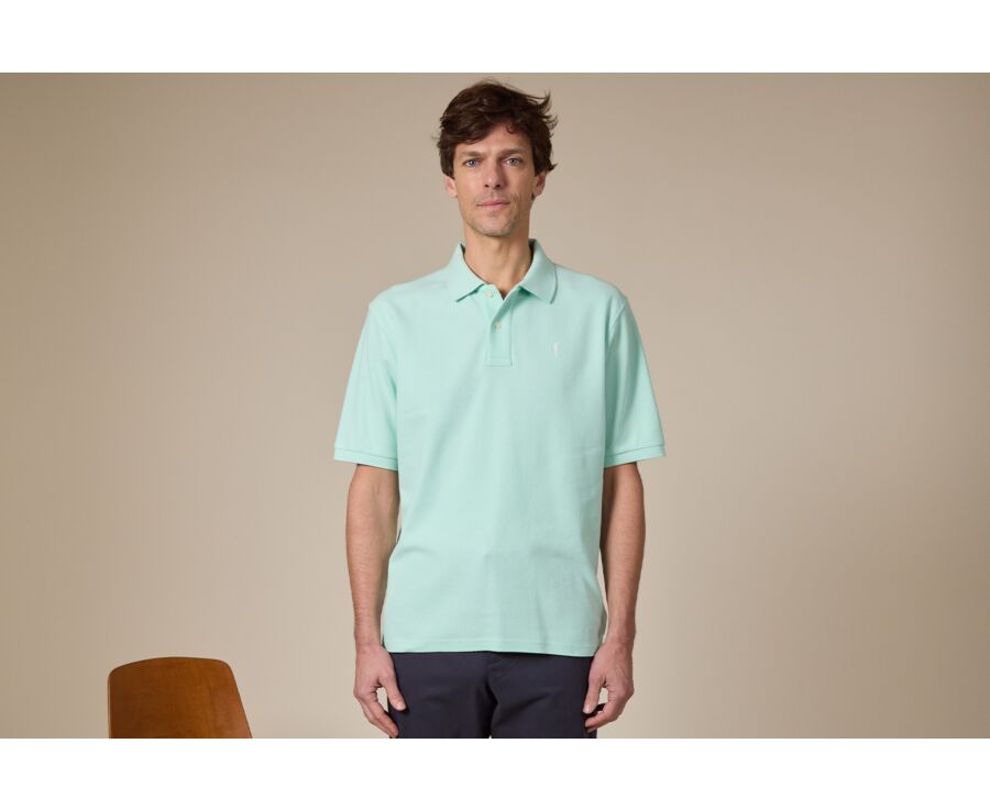 Polo homme Vert Pâle - Finition Lavée - GARETH