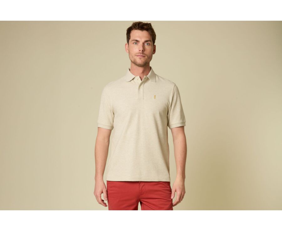Polo homme Beige Chiné - Finition Lavée - GARETH