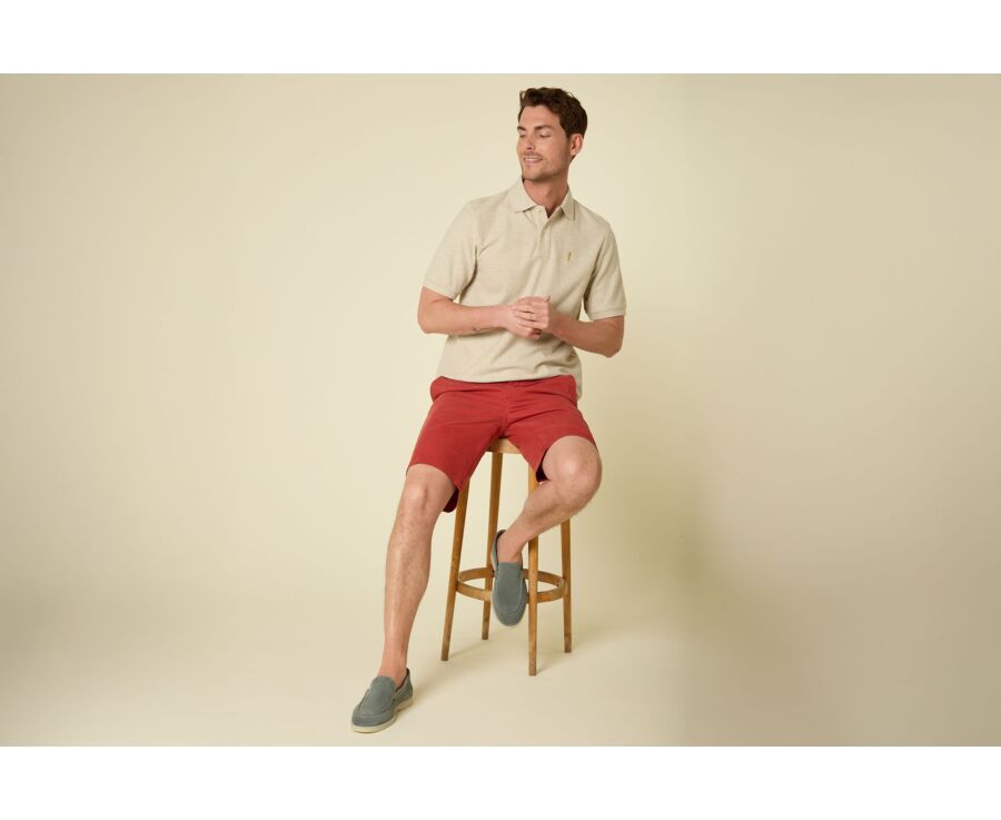 Polo homme Beige Chiné - Finition Lavée - GARETH
