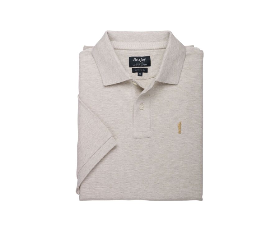 Polo homme Beige Chiné - Finition Lavée - GARETH