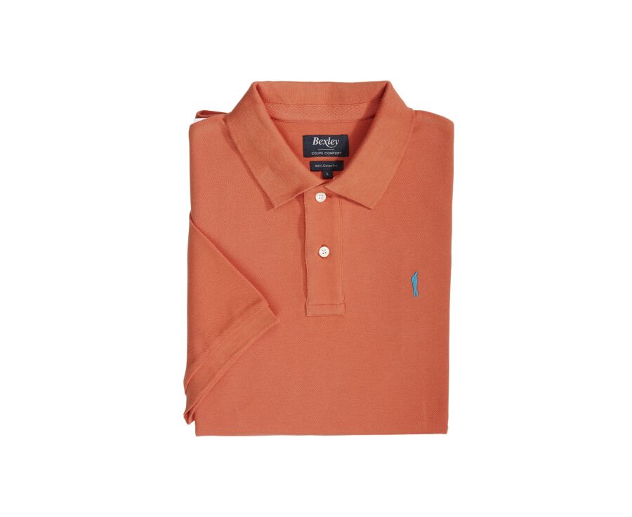 Polo homme Orange Foncé - Finition Lavée - GARETH