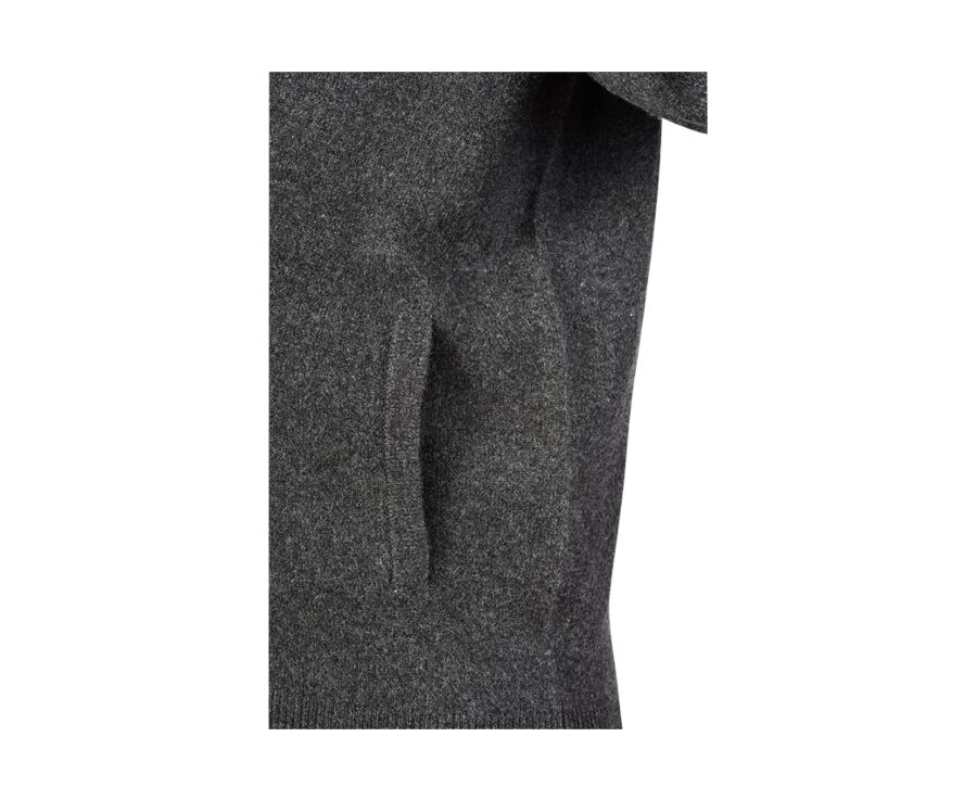 Gilet zippé homme laine Gris Anthracite Chiné - KANE