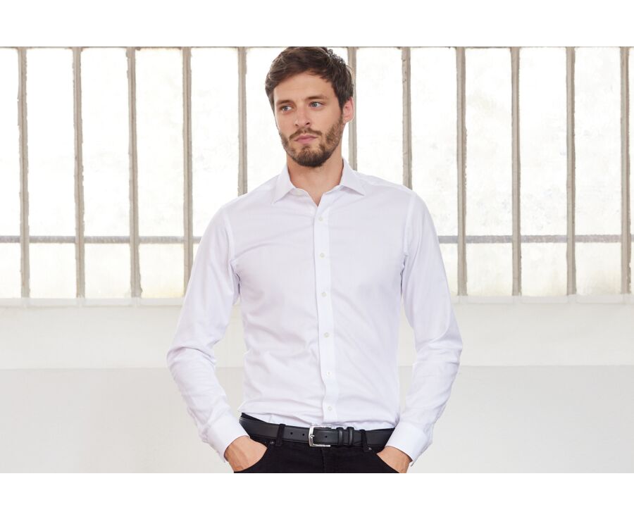Chemise blanche Oxford double fil uni - OTTAVIO