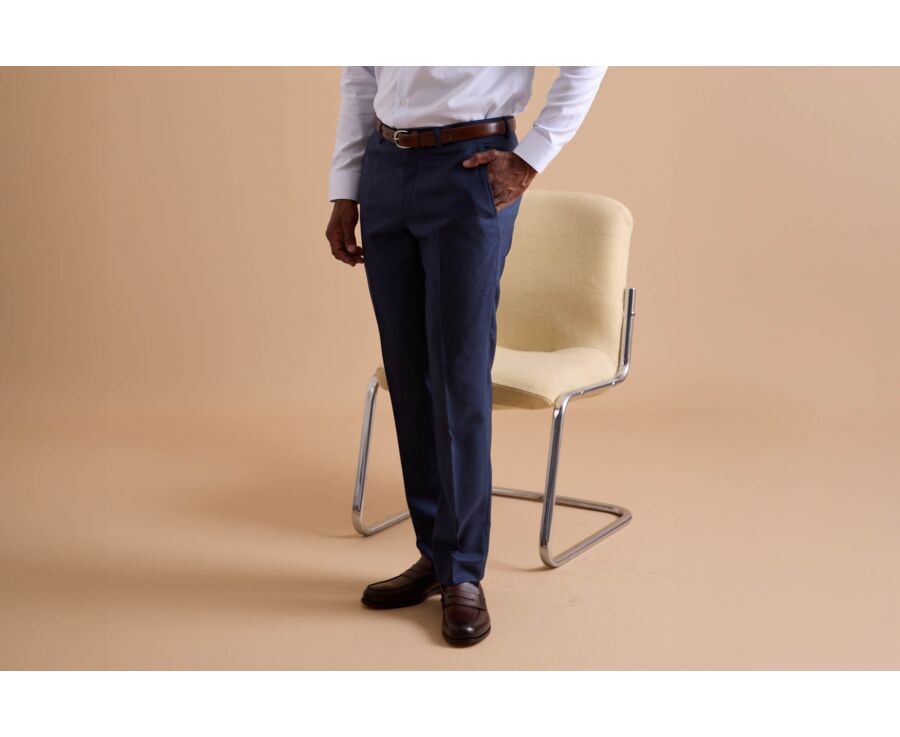 Pantalon de costume homme Bleu Chiné - LAZARE