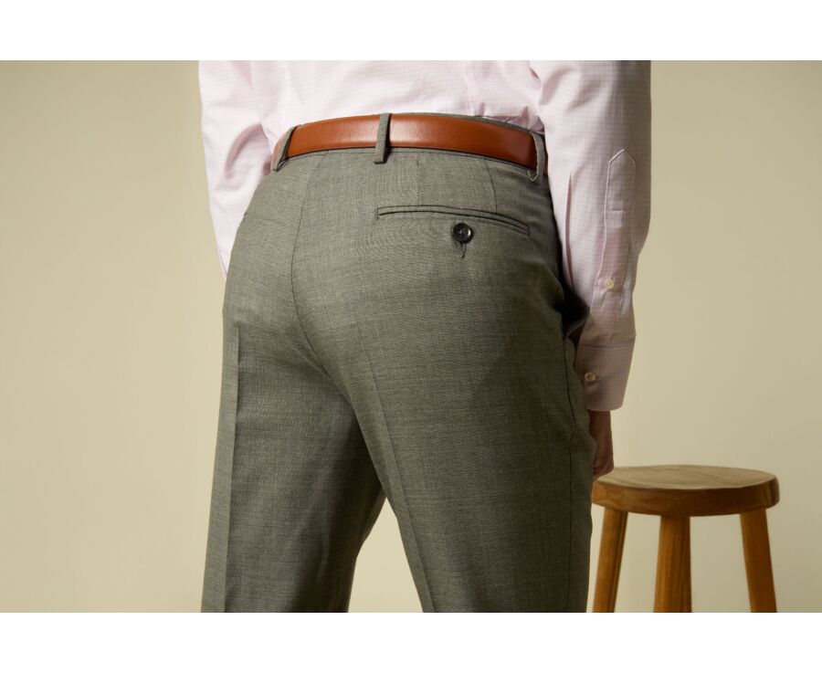 Pantalon de costume homme Kaki Clair Chiné - LAZARE