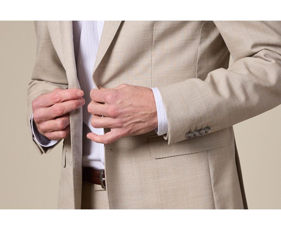 Veste de costume homme beige Chiné - LAZARE