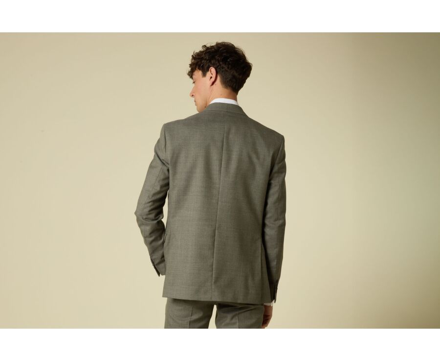 Veste de costume homme Kaki Clair Chiné - LAZARE