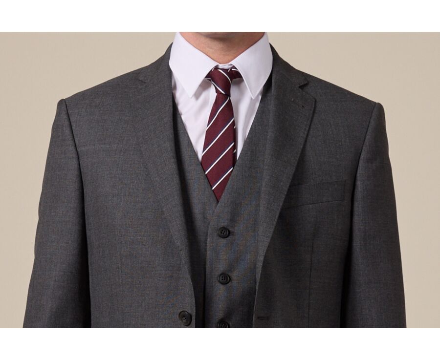 Cravate homme Soie Bordeaux rayée Marine et Écru