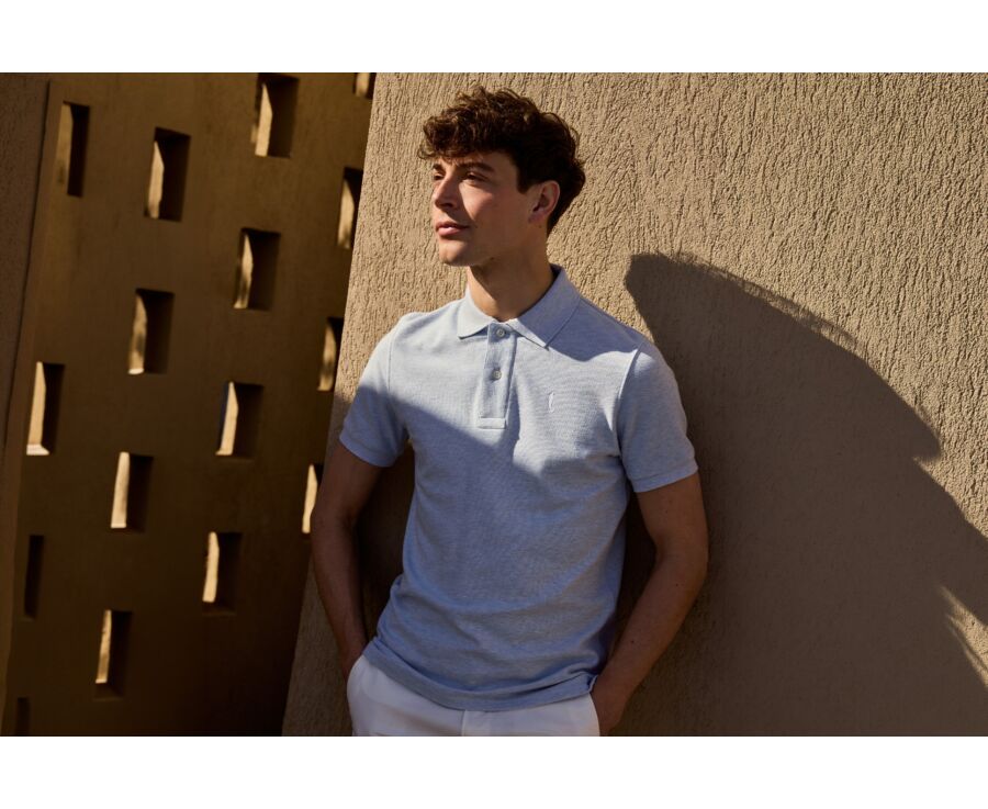 Polo homme - Bleu Ciel Chiné - ANDY II