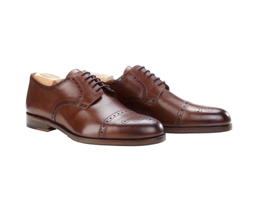 Derbies homme Chataigne Patiné semelle cuir avec patin - BALDERTON PATIN