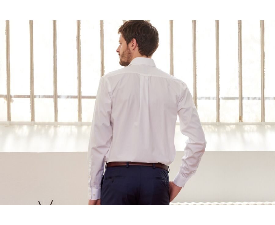 Chemise blanche en coton - Poche poitrine - ALBERTO II CLASSIC