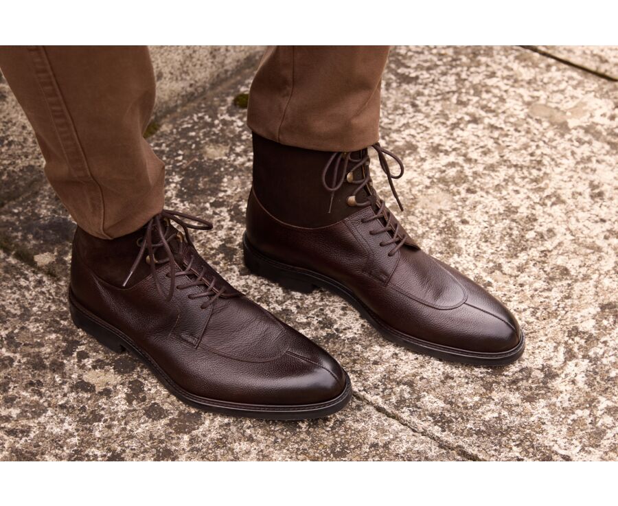 Boots homme Chocolat Grainé - KENT HIGH GOMME COUNTRY