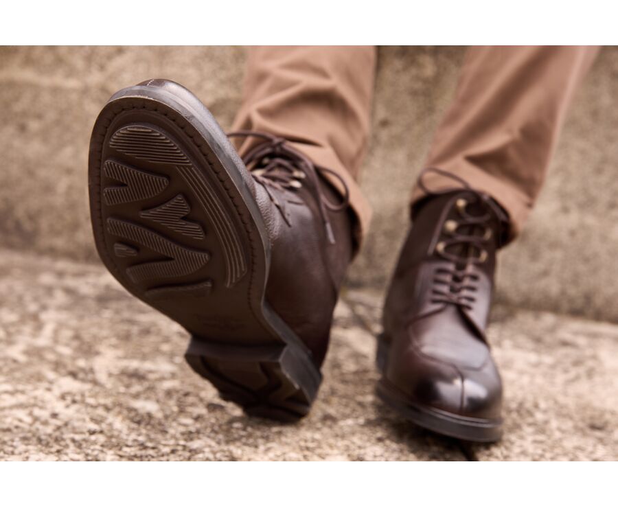 Boots homme Chocolat Grainé - KENT HIGH GOMME COUNTRY