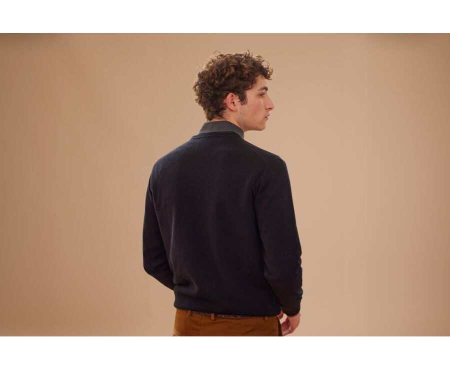 Pull col rond homme laine Noir - CONAN