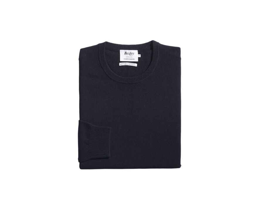 Pull col rond homme laine Noir - CONAN