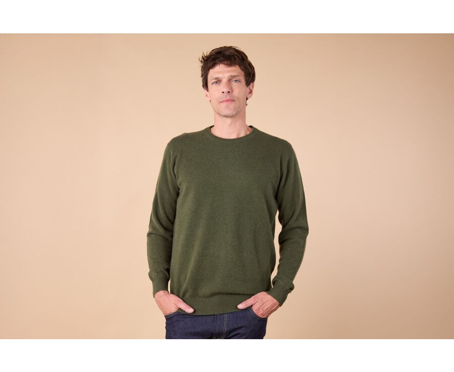 Pull homme laine col rond Vert - CONAN