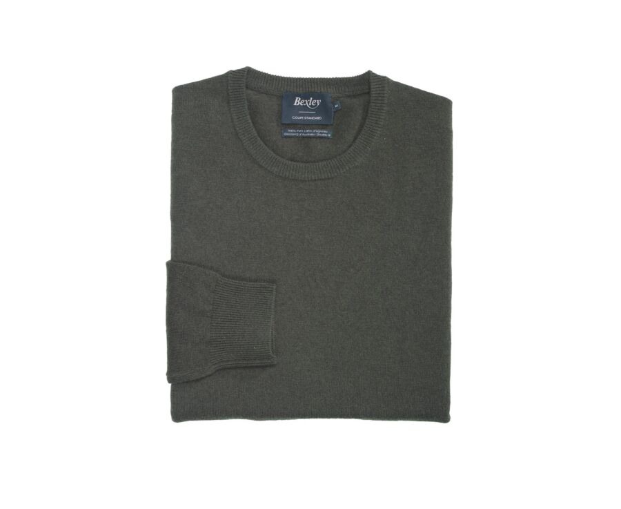 Pull homme laine col rond Vert - CONAN