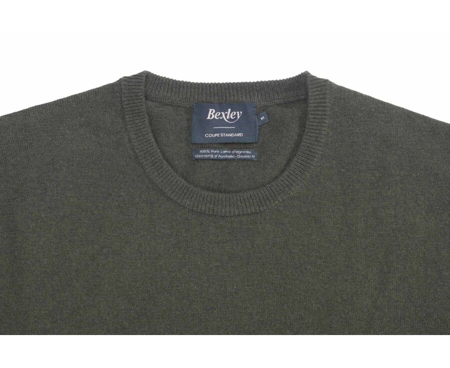 Pull homme laine col rond Vert - CONAN
