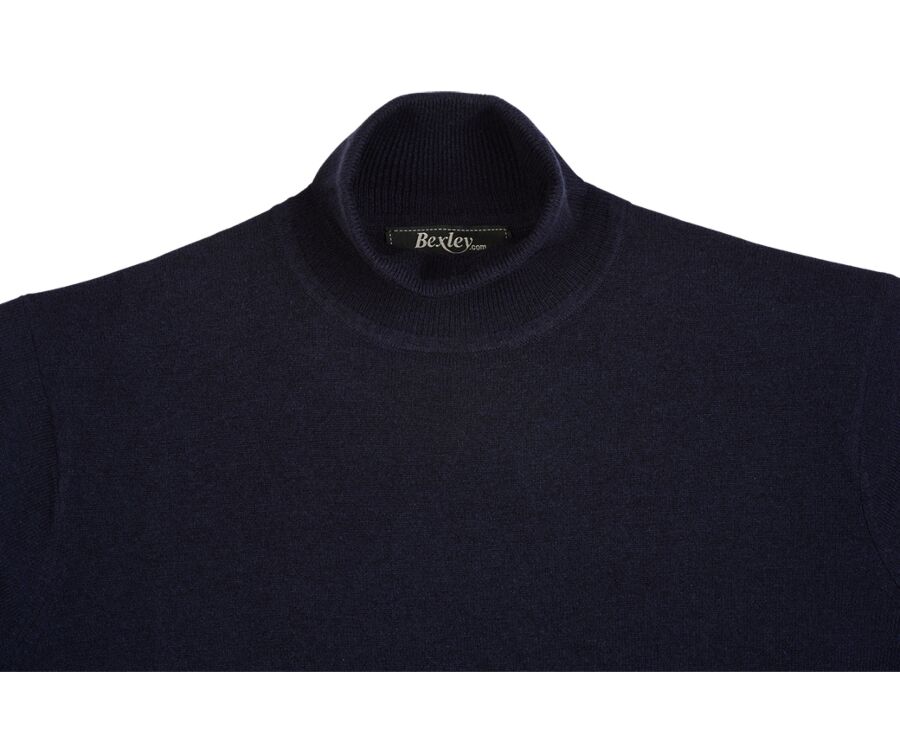 Pull laine homme col roulé Navy - EMERIC