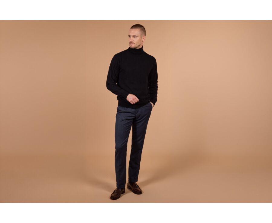 Pull col roulé homme laine Noir - EMERIC