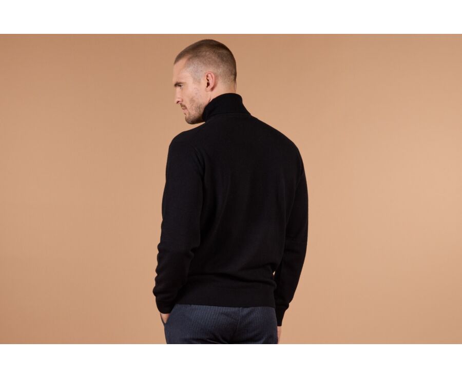 Pull col roulé homme laine Noir - EMERIC