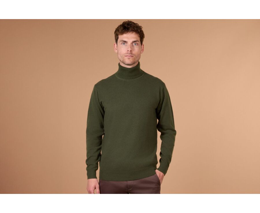 Pull col roulé homme laine Vert - EMERIC