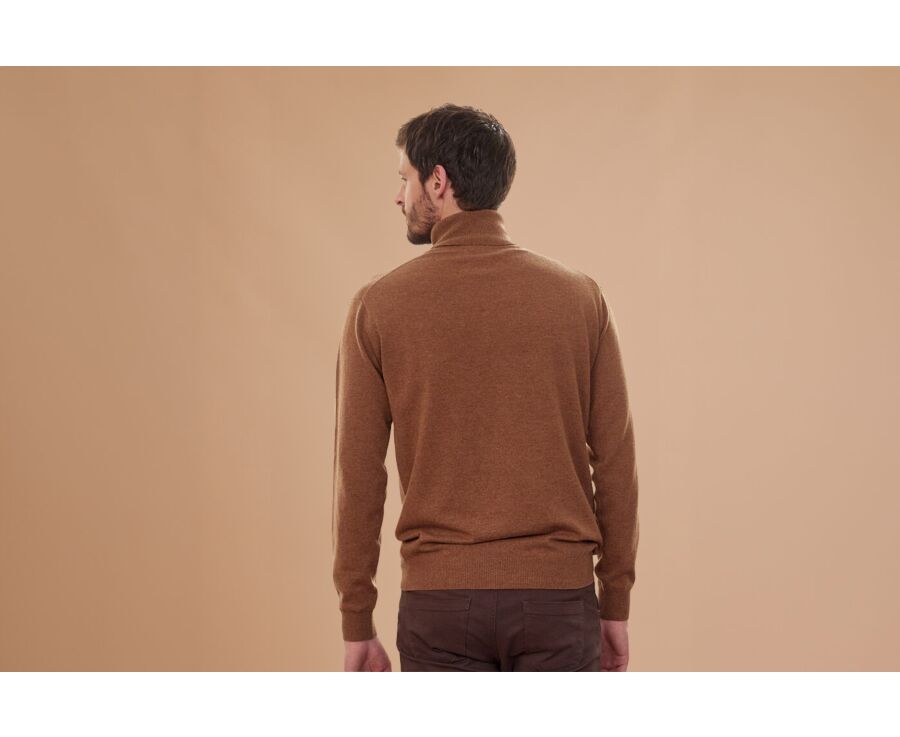 Pull col roulé homme laine Noisette Chiné - EMERIC