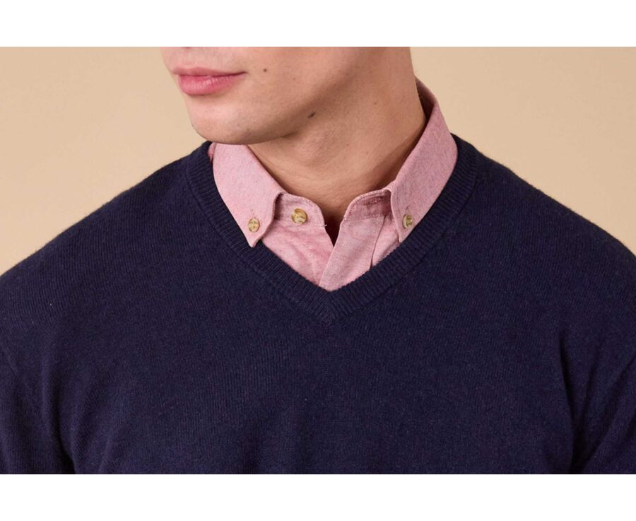Pull homme laine col V Navy - ELIAN