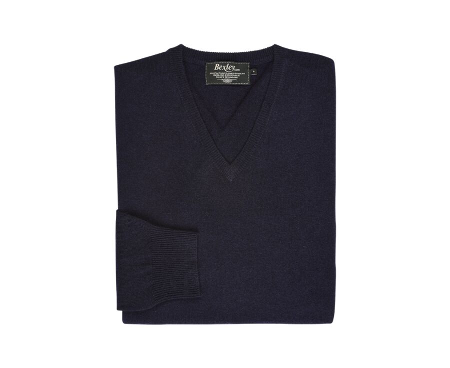 Pull homme laine col V Navy - ELIAN