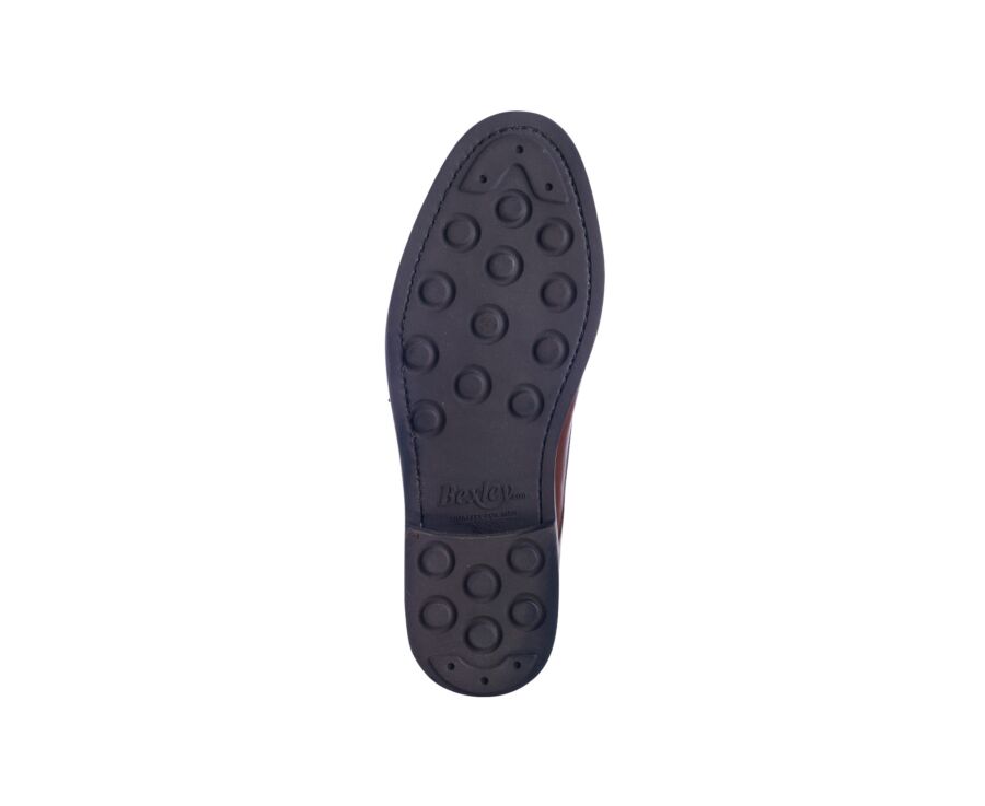 Chaussures homme double boucle Châtaigne Patiné - LINDSEY GOMME CITY