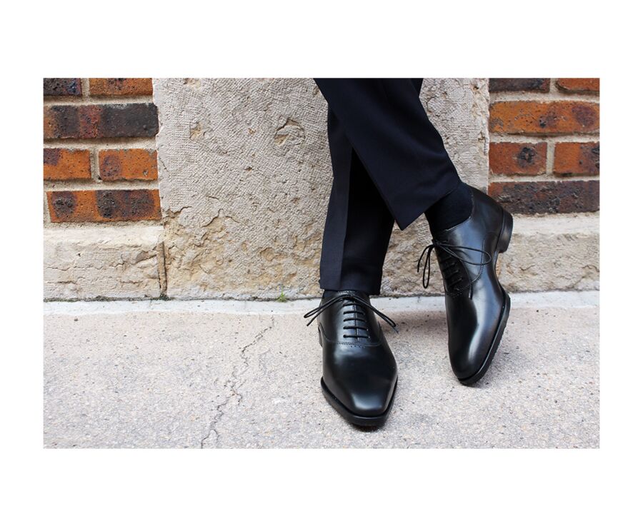 Richelieu homme Noir semelle cuir avec patin - TREMEZZO PATIN