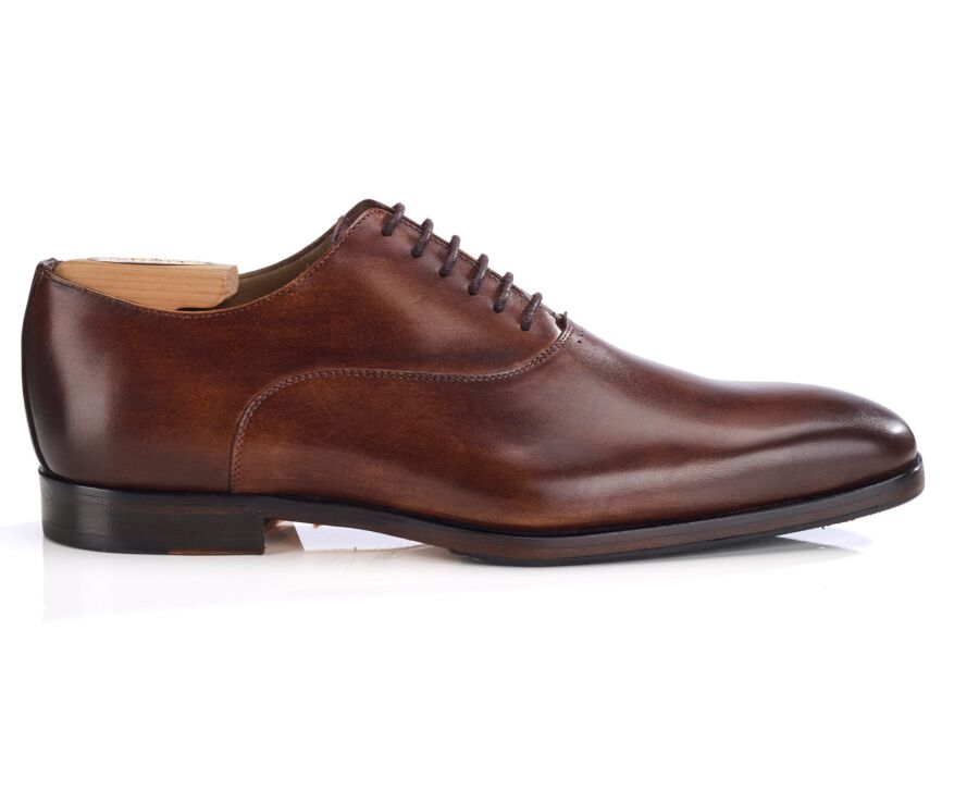 Richelieu homme cognac patiné en cuir - TREMEZZO PATIN