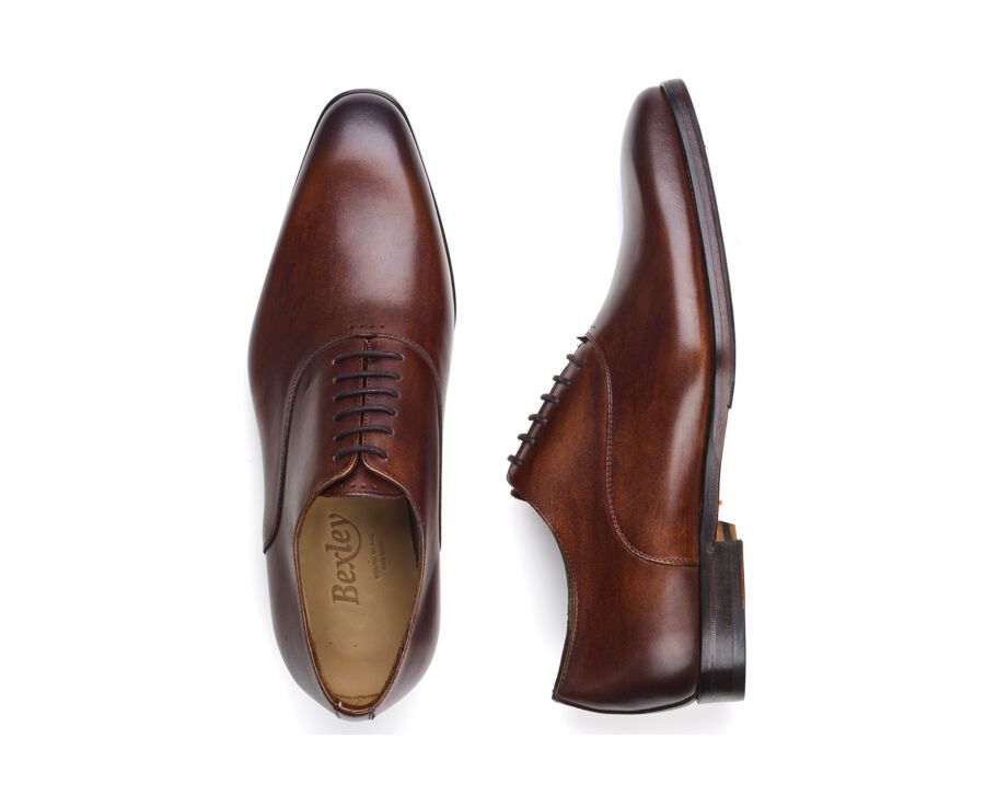 Richelieu homme cognac patiné en cuir - TREMEZZO PATIN