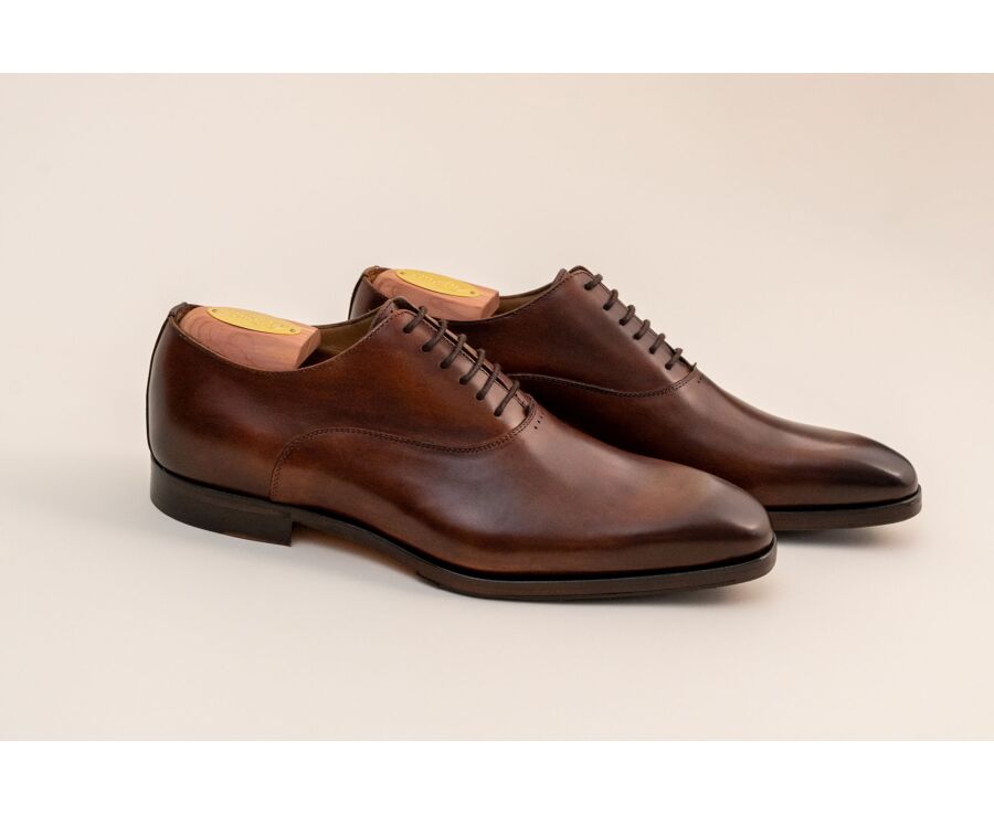Richelieu homme cognac patiné en cuir - TREMEZZO PATIN