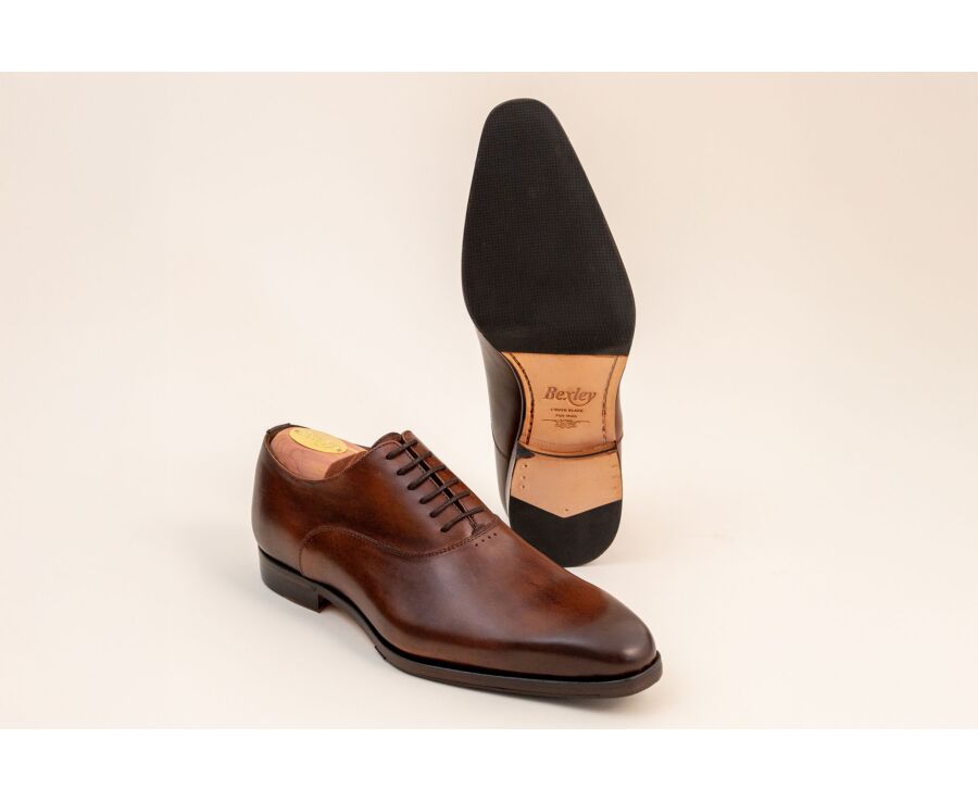 Richelieu homme cognac patiné en cuir - TREMEZZO PATIN