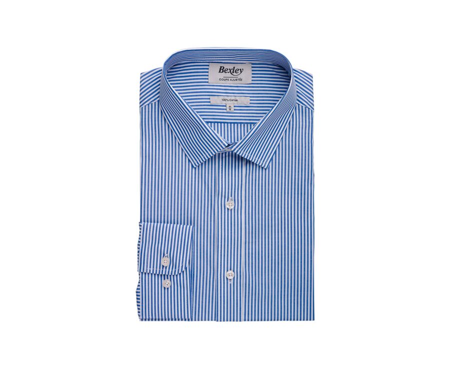 Chemise coton rayée bleu et blanc - MAXIMILIEN