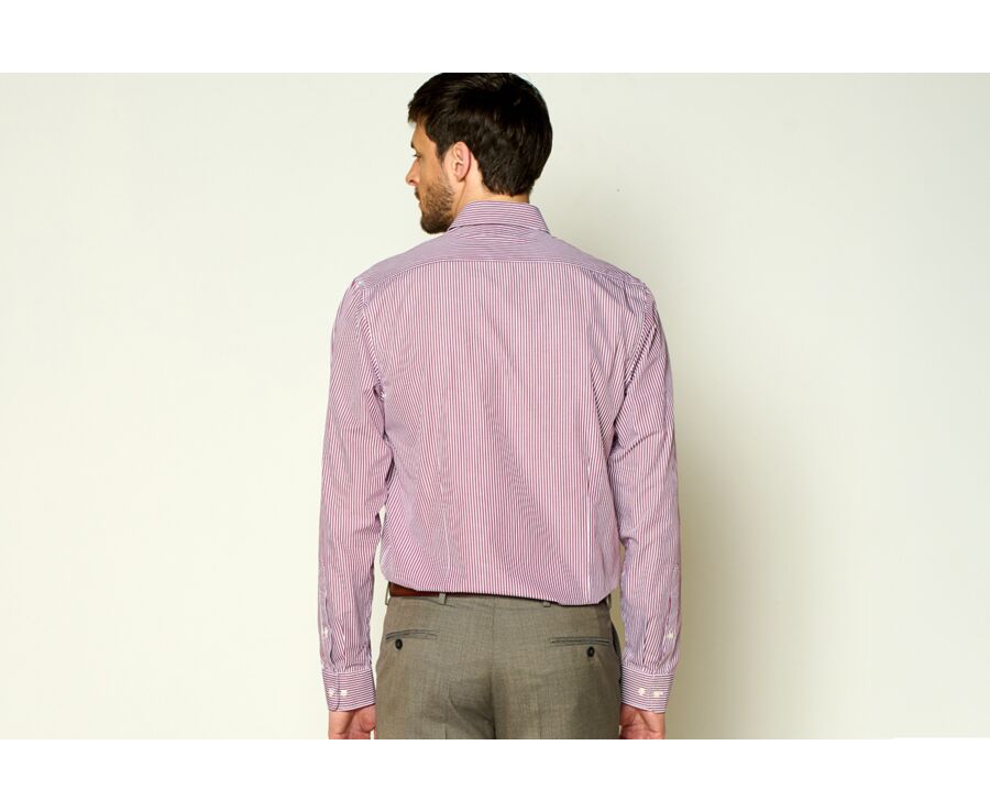 Chemise popeline rayée Bordeaux et Blanc - MAXIMILIEN