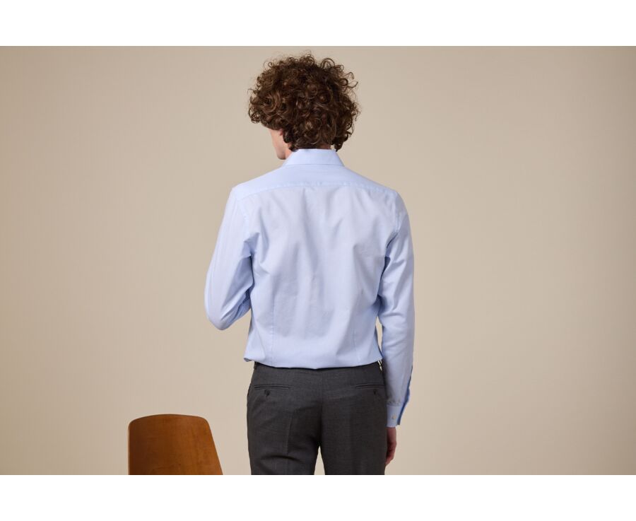 Chemise coton bleu pâle - Col français - PATERNE CLASSIC