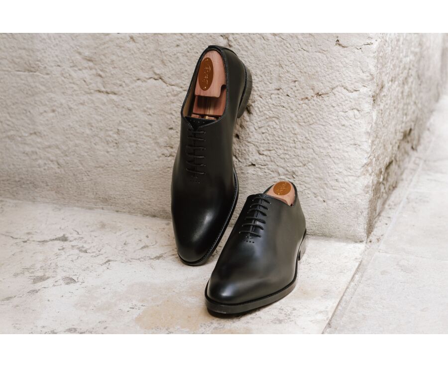 Richelieu homme Noir semelle cuir avec patin - PETER PATIN